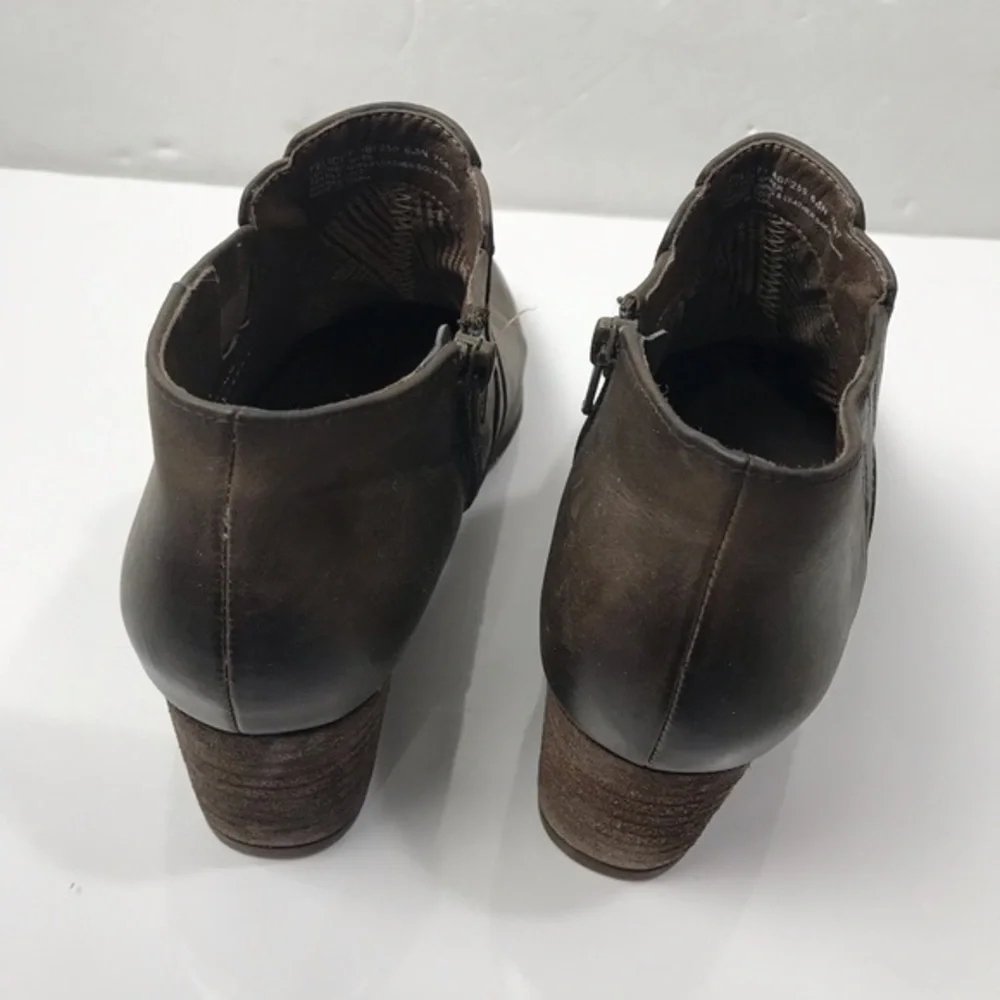 Abeo Felicity Bootie Oiled Dark Taupe / Brown Burnished Leather
